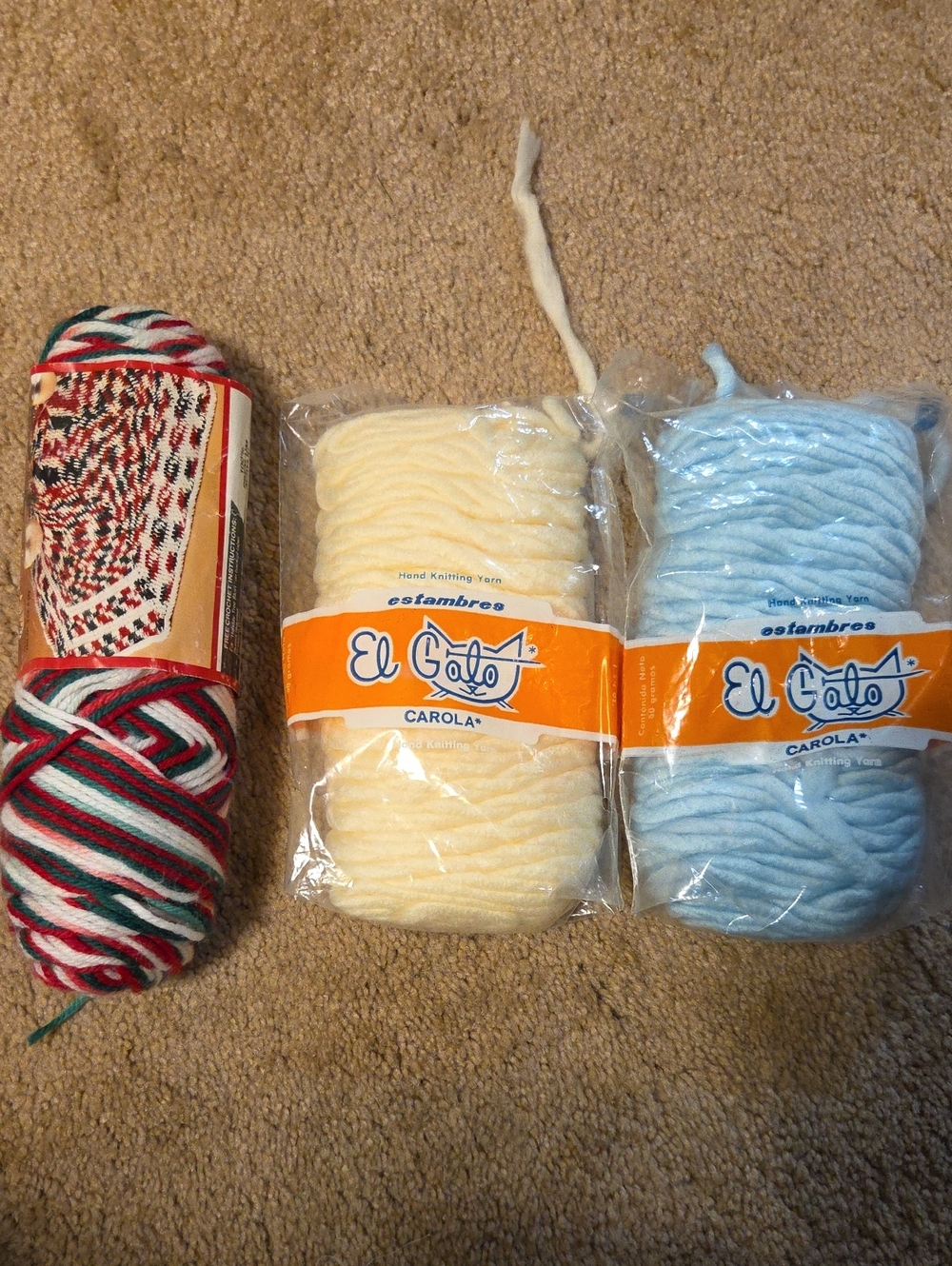 NEW Carola Soft Acrylic Yarn - Yellow and Light Blue And XMas Knitting Yarn